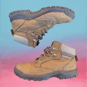 (SOLD) Tan Caterpillar Women's Tess Steel Toe Work Boots 🦑